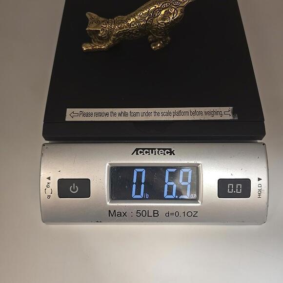 Vtg Franklin Mint Curio Cabinet Cat‎ Collection Figurine Asian 1986 Brass Etched - Picture 15 of 15